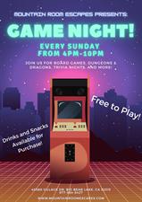 Sunday Free Game Nights – Mountain Room Escapes