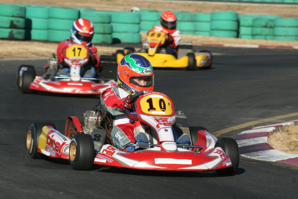 Children on a go kart track