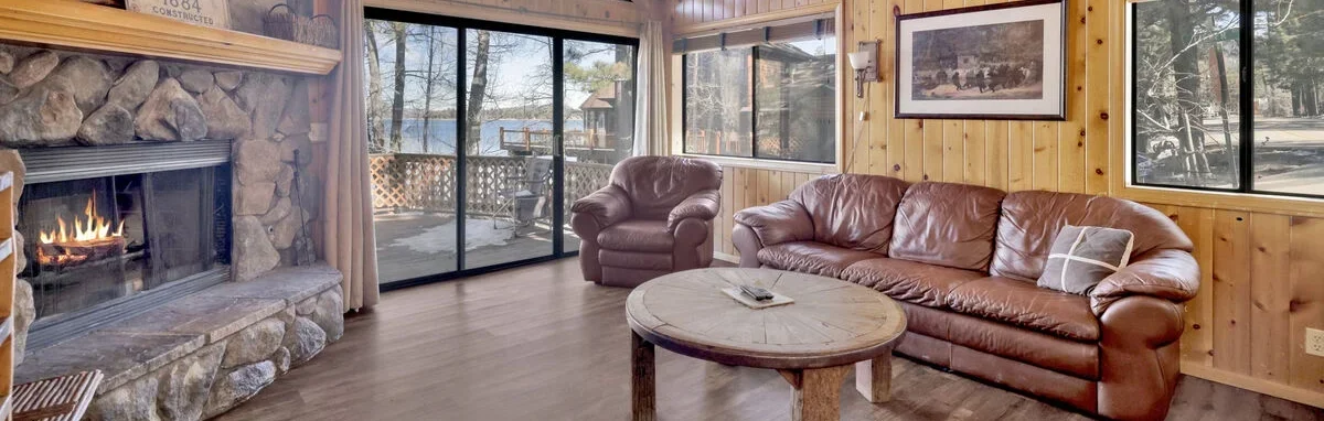 living room with fire