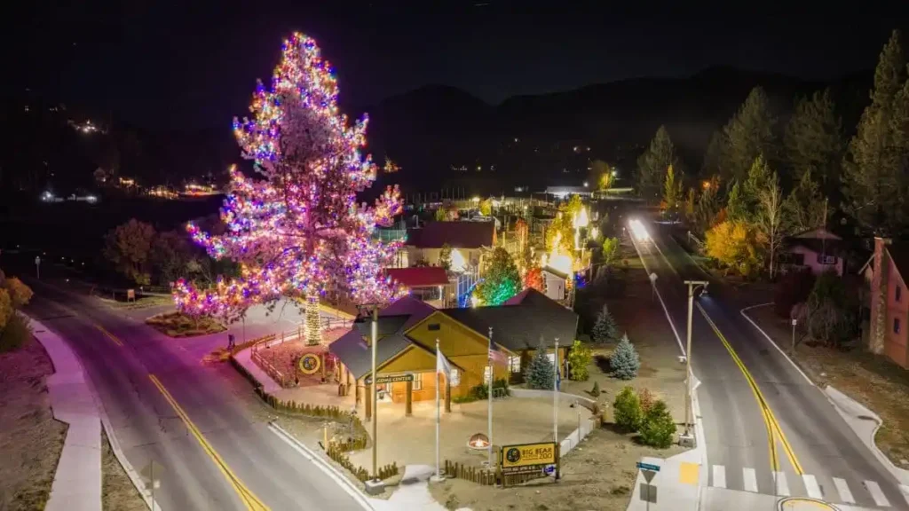 christmas tree lights in Big Bear